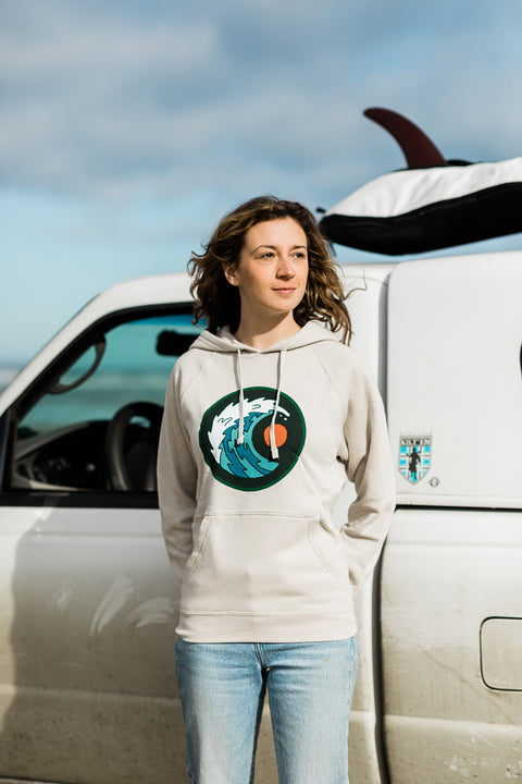 Moment Moon & Wave Pullover Hoodie - Stone Heather