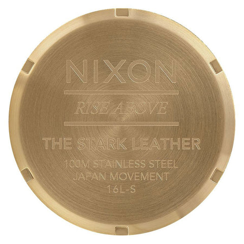 Nixon Stark Leather Watch - All Black / Gold