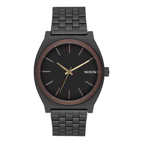 Nixon Time Teller Watch - All Black / Brown / Brass