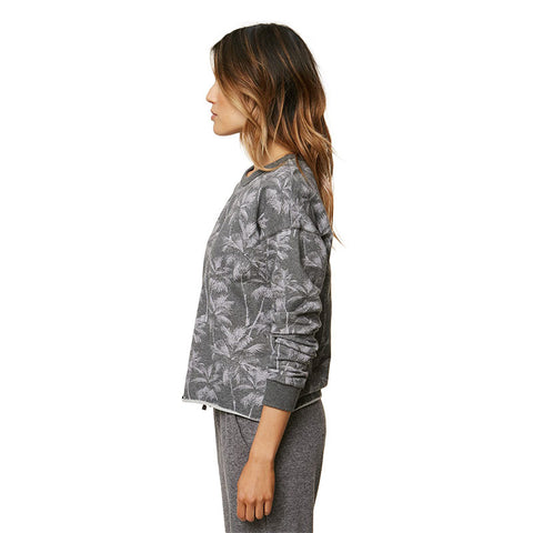 O'Neill Awaken Palm Pullover Crew - Charcoal