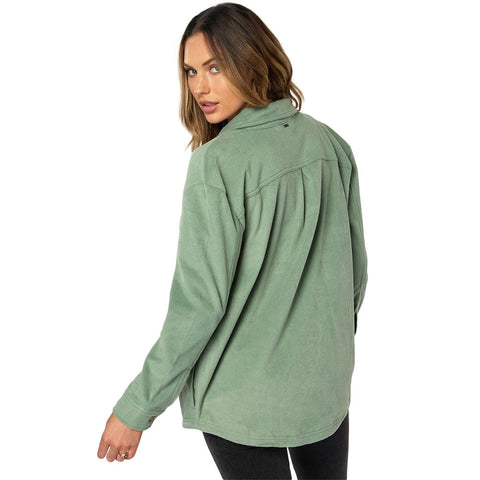 O'Neill Collins Solid Superfleece Shirt Jacket - Sage Green