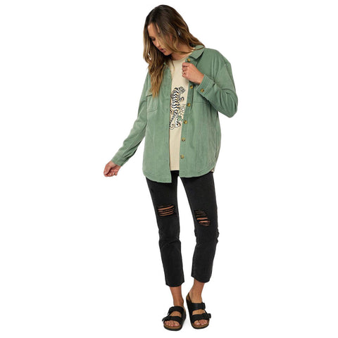 O'Neill Collins Solid Superfleece Shirt Jacket - Sage Green