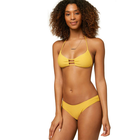 O'Neill Coronado Saltwater Solids Textured Bralette Bikini Top - Mimosa