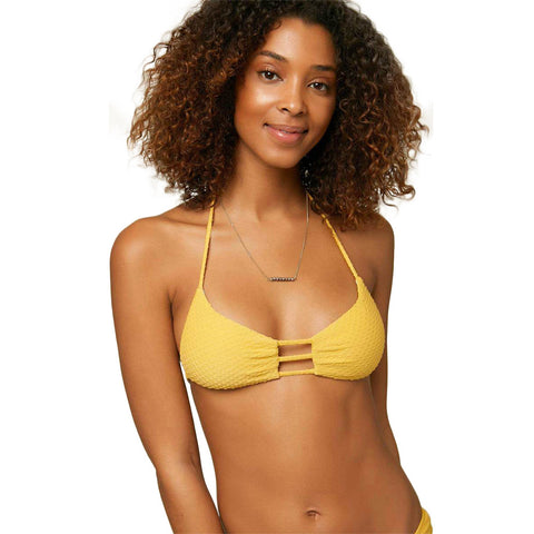 O'Neill Coronado Saltwater Solids Textured Bralette Bikini Top - Mimosa