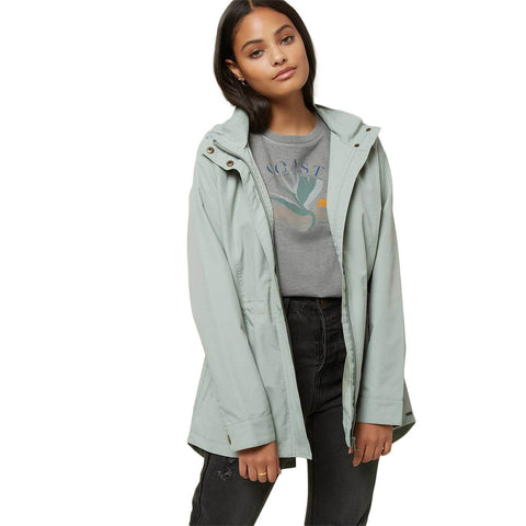 O'Neill Gayle Windbreaker Jacket - Washed Green - Open
