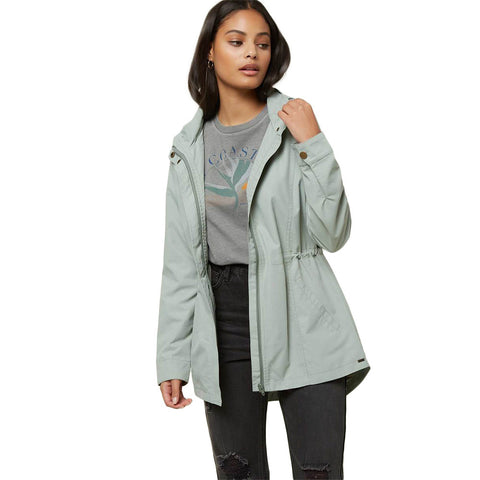 O'Neill Gayle Windbreaker Jacket - Washed Green - Open 2