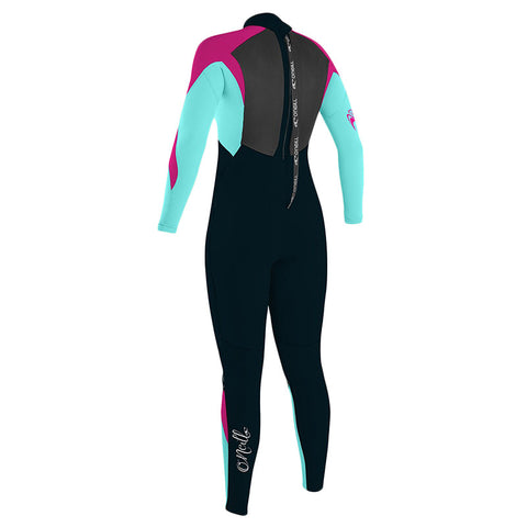 O'Neill Youth Girls Epic 4/3 Wetsuit -Navy / Tahiti Blue / Light Grapefruit
