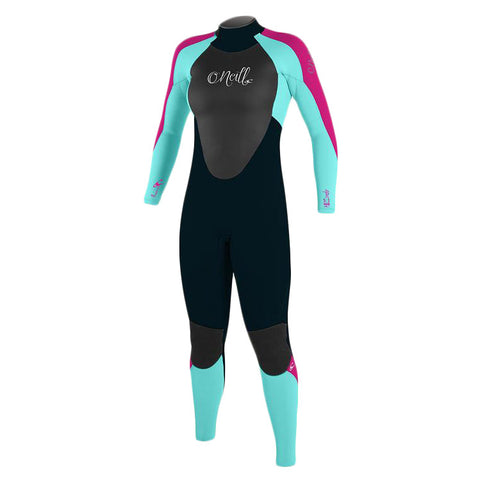 O'Neill Youth Girls Epic 4/3 Wetsuit -Navy / Tahiti Blue / Light Grapefruit