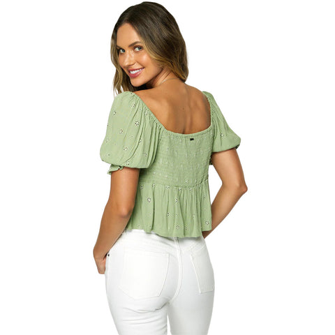 O'Neill Isabel Eyelet Top - Aloe