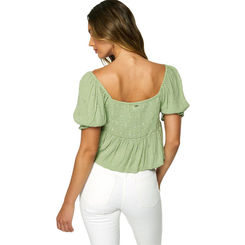 O'Neill Isabel Eyelet Top - Aloe