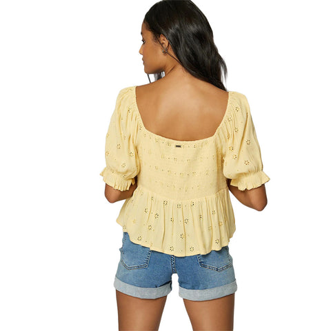 O'Neill Isabel Eyelet Top - Straw