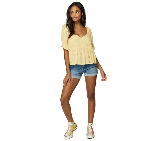 O'Neill Isabel Eyelet Top - Straw