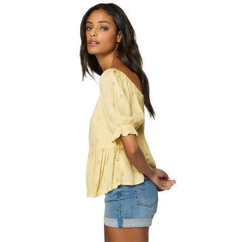 O'Neill Isabel Eyelet Top - Straw