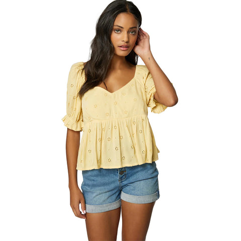 O'Neill Isabel Eyelet Top - Straw