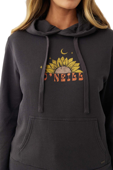 O'Neill Offshore Hooded Fleece - Washed Black - Chest Closeup