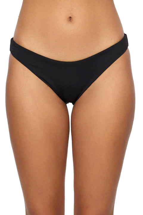 O'Neill Saltwater Solids Rockley Bikini Bottoms - Black - Front Closeup