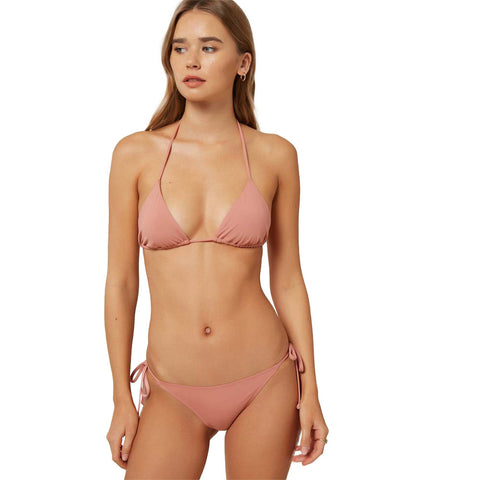 O'Neill Saltwater Solids Side Tie Bikini Bottom - Vintage Rose