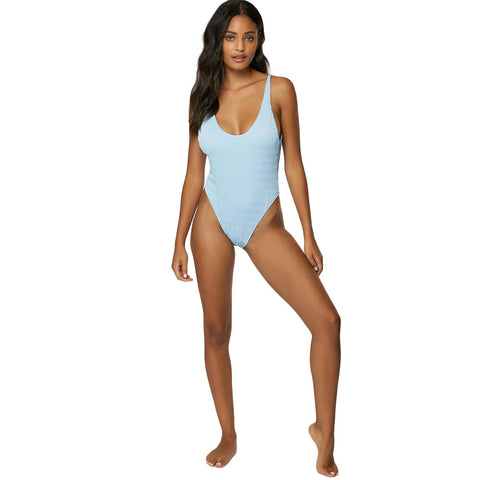 O'Neill Saltwater Solids Textured Mykonos One Piece Swimsuit - Sky Blue