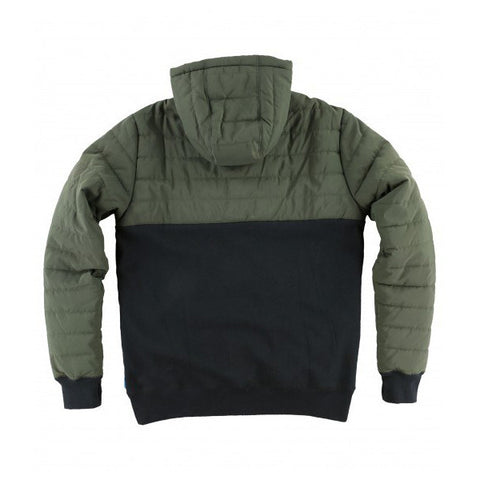 O'Neill Superfleece Quadra Quilted Hooded Zip Up - Olive Green