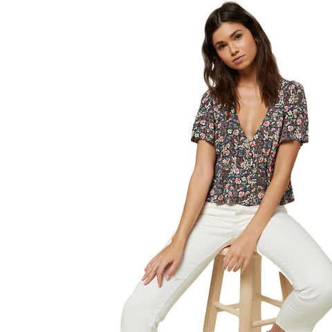 O'Neill Wes Floral Top - Abyss