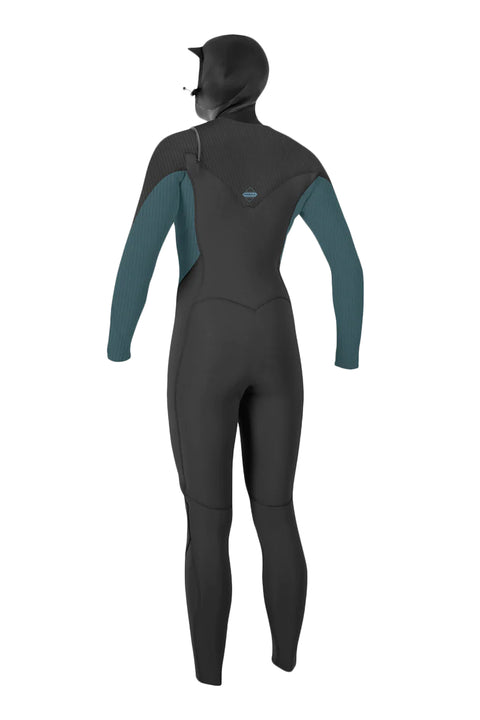 O'Neill Women's Hyperfreak 5.5/4mm Hooded Wetsuit - Graphite / Dusty Blue