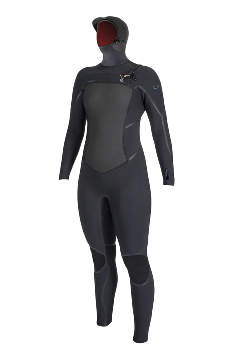 O'Neill Women's Psycho Tech 5/4mm Chest Zip Hooded Wetsuit