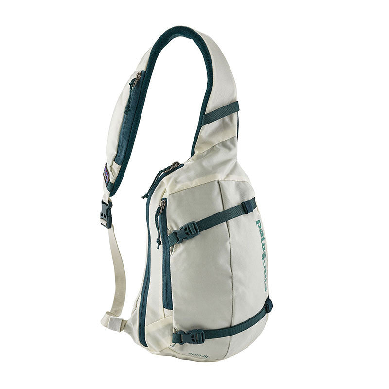 patagonia sling bags light blue and dark blue Patagonia Atom Sling 8L - Birch White/Tidal Teal