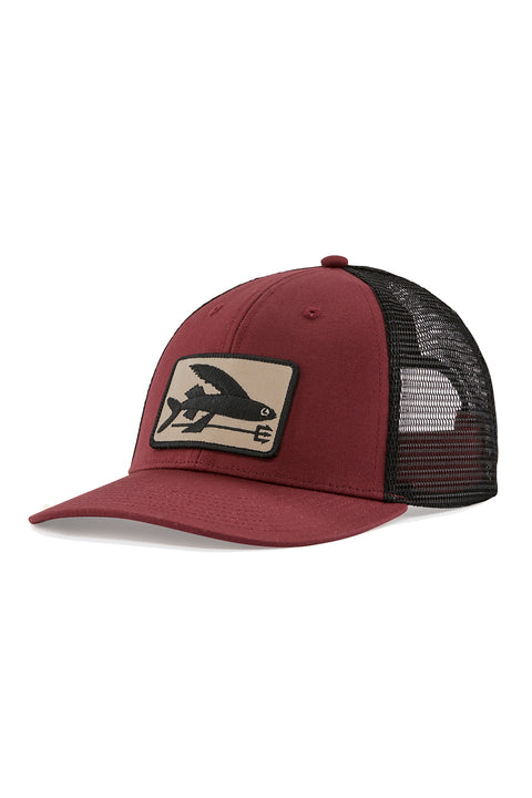 Patagonia Flying Fish LoPro Trucker Hat - Flying Fish Fork: Sequoia Red