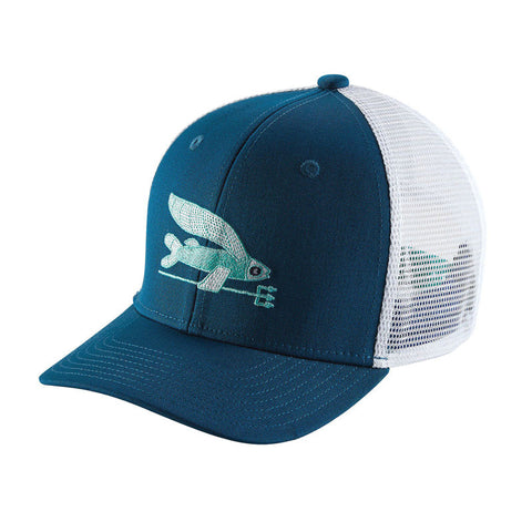 Patagonia Kids Trucker Hat - Offshore Flying Fish / Big Sur Blue