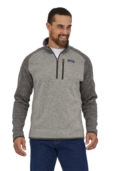 Patagonia Men's Better Sweater 1/4 Zip Fleece - Nickel w/Forge Grey