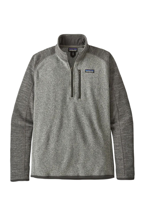 Patagonia Men's Better Sweater 1/4 Zip Fleece - Nickel w/Forge Grey