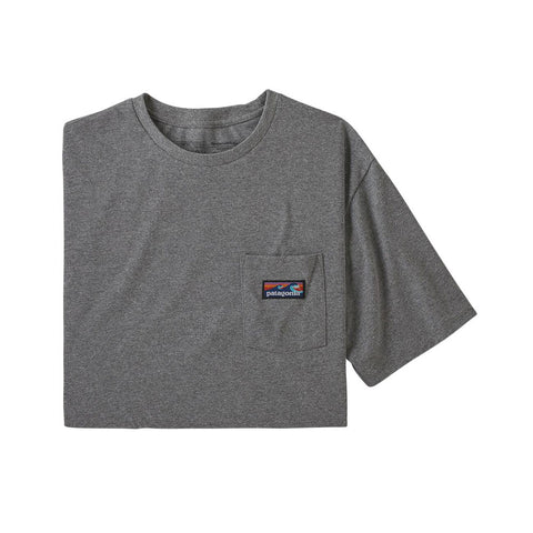 Patagonia Men's Boardshort Label Pocket Responsibility Tee - Gravel Heather