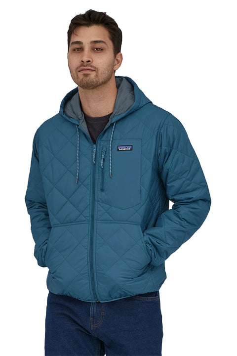 Patagonia Men's Diamond Quilted Bomber Hoody - Wavy Blue - Front