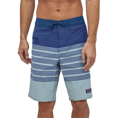 Patagonia Men's Stretch Wavefarer 21" Boardshorts - Stripe Row Band: Big Sky Blue