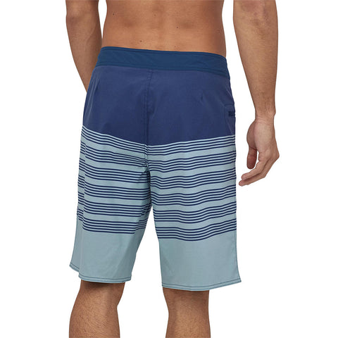 Patagonia Men's Stretch Wavefarer 21" Boardshorts - Stripe Row Band: Big Sky Blue
