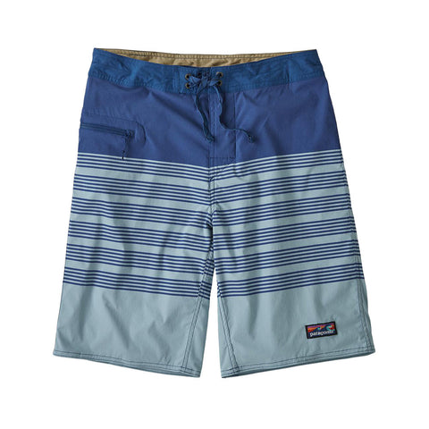 Patagonia Men's Stretch Wavefarer 21" Boardshorts - Stripe Row Band: Big Sky Blue