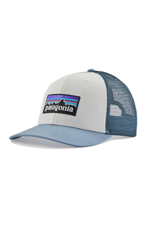Patagonia P-6 Logo Trucker Hat - White / Light Plume Grey
