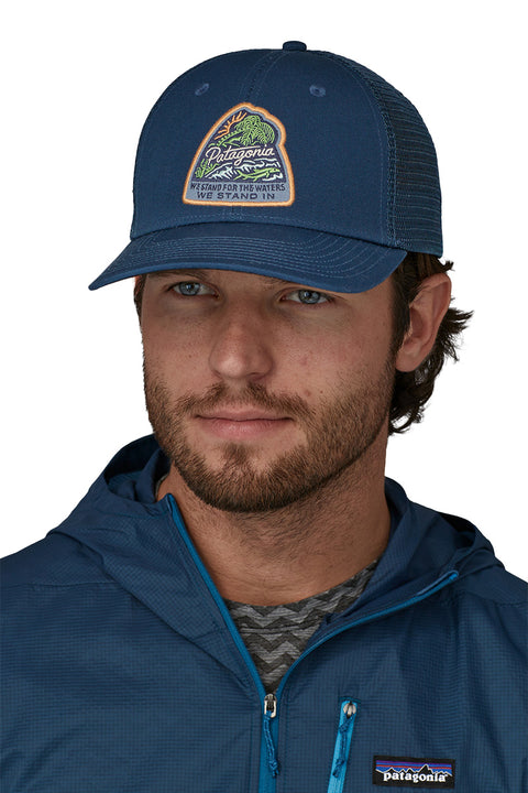 Patagonia Take A Stand Trucker Hat - Bayou Badge: Tidepool Blue - Front