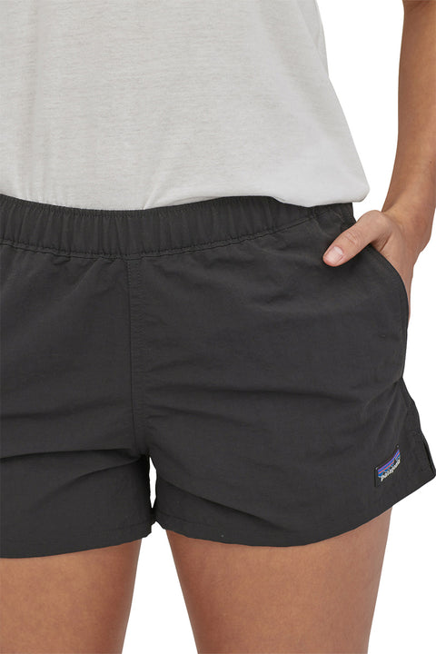 Patagonia Women's Barely Baggies Shorts 2 1/2" - Black - Closeup of front pocket