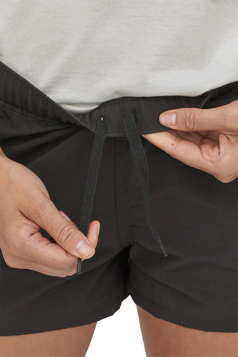 Patagonia Women's Barely Baggies Shorts 2 1/2" - Black - Closeup of inner drawstrings