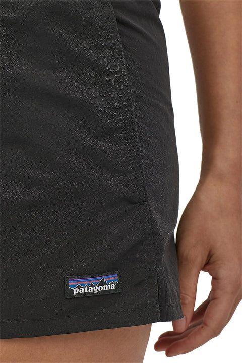 Patagonia Women's Barely Baggies Shorts 2 1/2" - Black - Closeup with water repellant