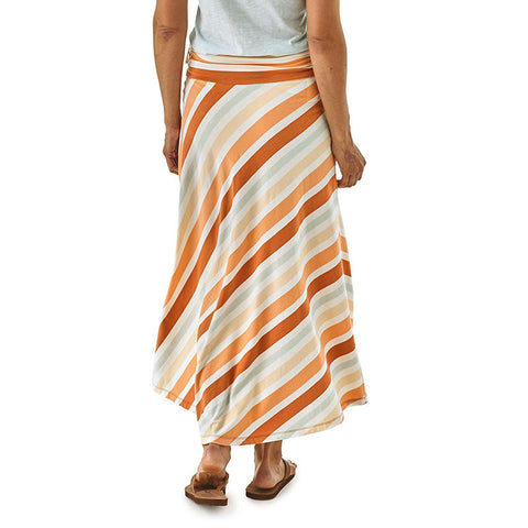 Patagonia Women's Kamala Maxi Skirt - Water Ribbons: Sunset Orange