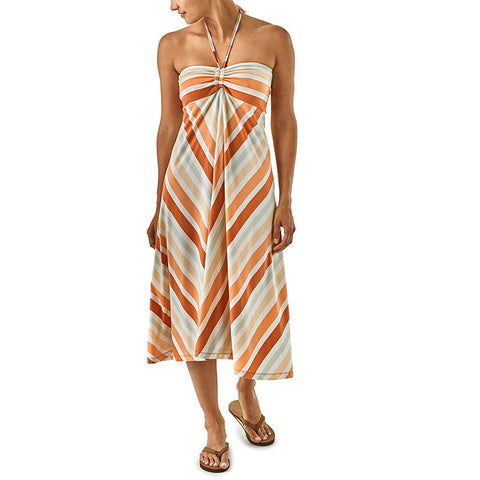 Patagonia Women's Kamala Maxi Skirt - Water Ribbons: Sunset Orange