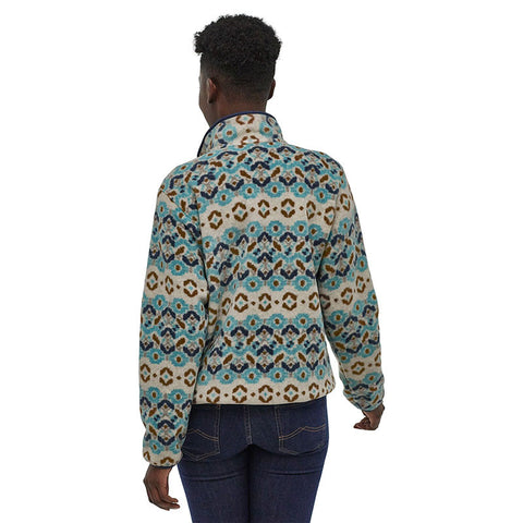 Patagonia Women's Lightweight Synchilla Snap-T Pullover Fleece - Tundra Cluster / Big Sky Blue