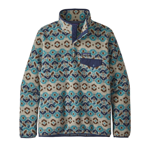 Patagonia Women's Lightweight Synchilla Snap-T Pullover Fleece - Tundra Cluster / Big Sky Blue