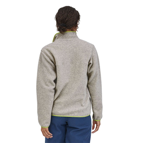 Patagonia Women's Lightweight Synchilla Snap-T Pullover Fleece - Oatmeal Heather / Jellyfish Yellow