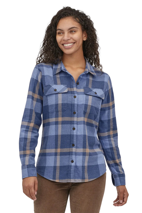 Patagonia Women's L/S Organic Cotton Midweight Fjord Flannel - Current Blue