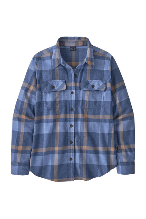 Patagonia Women's L/S Organic Cotton Midweight Fjord Flannel - Current Blue