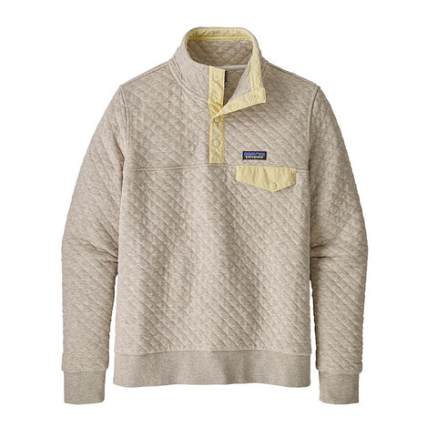 Patagonia Women's Organic Cotton Quilt Snap-T Pullover - Birch White W/Resin Yellow