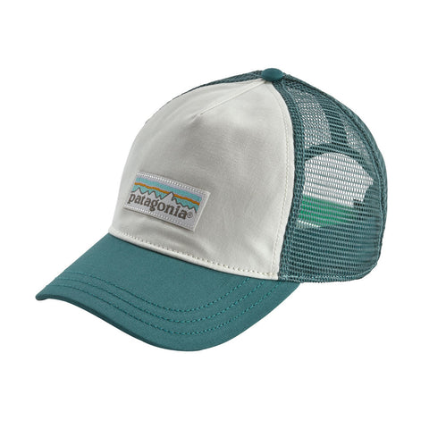 Patagonia Women's Pastel P-6 Label Layback Trucker Hat - White / Tasmanian Teal